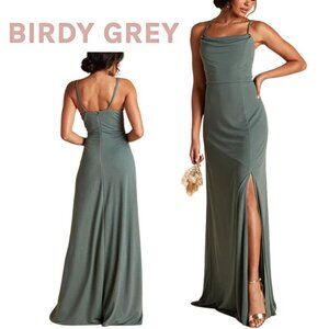 NWT, Birdy Grey, Ash Dress, Sea Glass, Crepe Draped Neck Bridesmaid Dress, Green